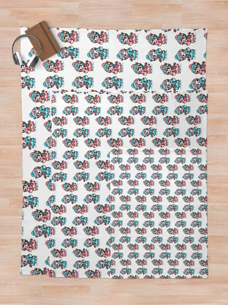 Очаровательные кавайные рыцари - милое одеяло Jousting Duo роскошное тяжелое в клетку