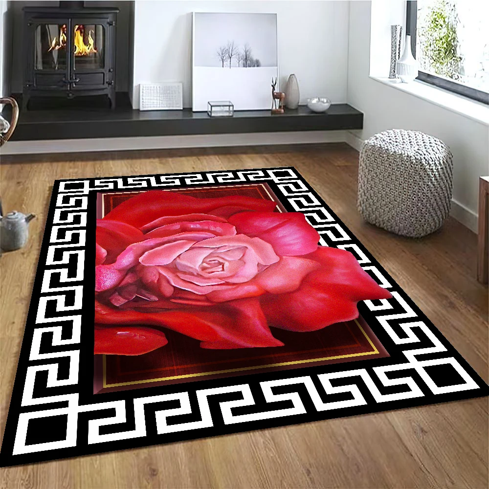 

3D Abstract Carpet Living Room Geometric Luxury Decoration Home Center Large Area Rugs Washable Low Pile Bedroom Mat Bedside