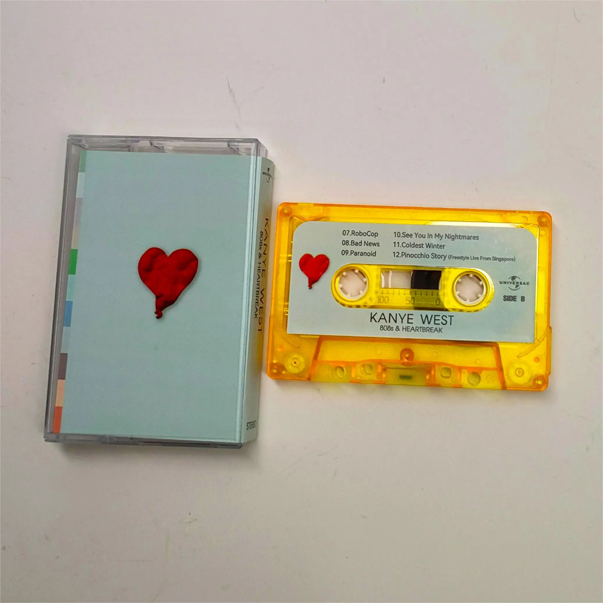 Рэп Kanye West YE Музыкальная лента 808s и Heartbreak Альбом Кассета без сердца Косплей Walkman