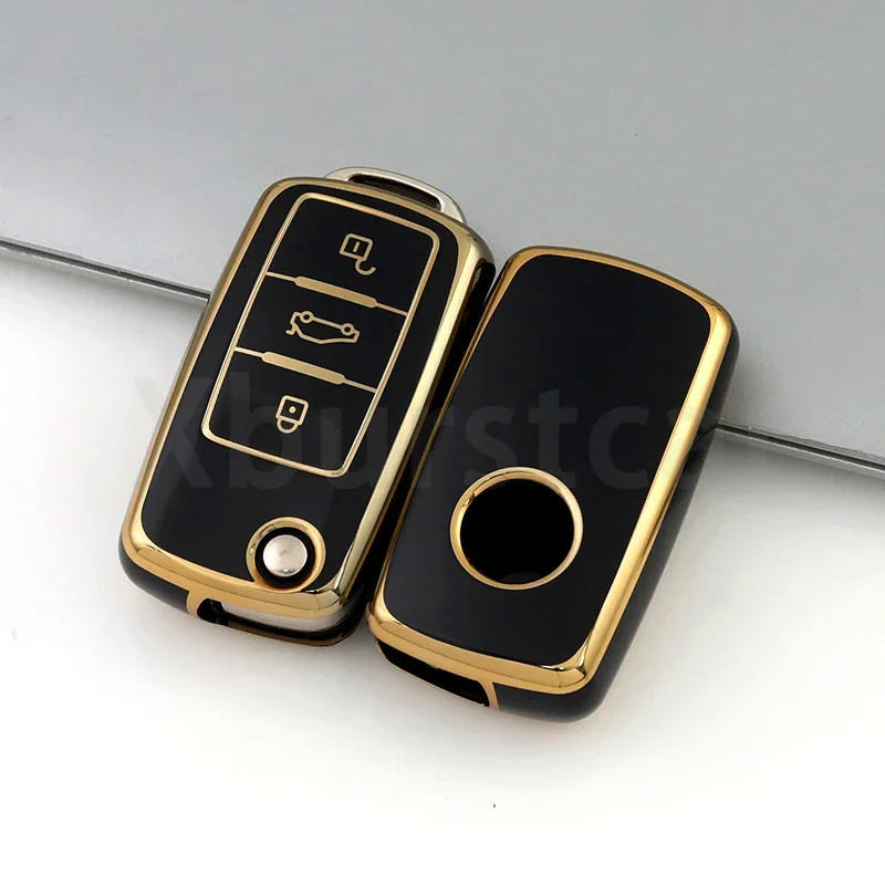 

Складной чехол для ключей из ТПУ для Volkswagen VW Golf Bora Tiguan Passat Jetta POLO GOLF MK6 для Skoda Octavia A5, держатель