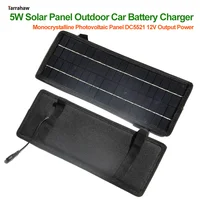 5W Solar Panel Car Battery Charge  DC5521 12V Output PV Cells Monocrystalline Photovoltaic Plate Outdoor Power Portable Charger