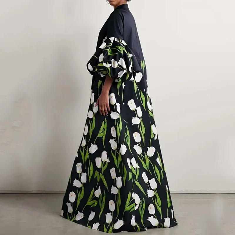 Beautyblue элегантный плащ с цветочным принтом платье на пуговицах повседневное