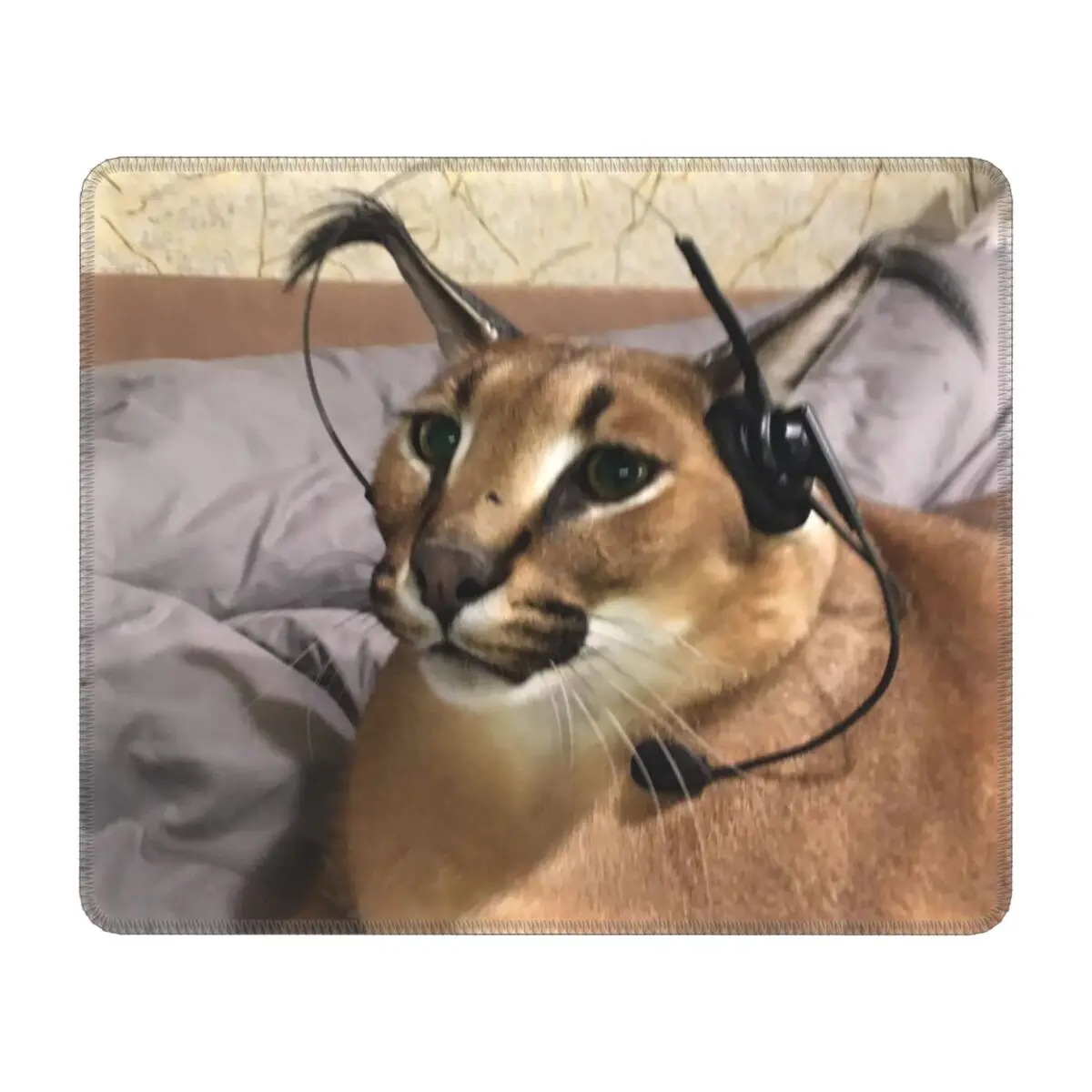 

Big Floppa Laptop Mouse Pad Soft Mousepad with Stitched Edges Non-Slip Rubber Funny Caracal Cat Mouse Mat for Gaming