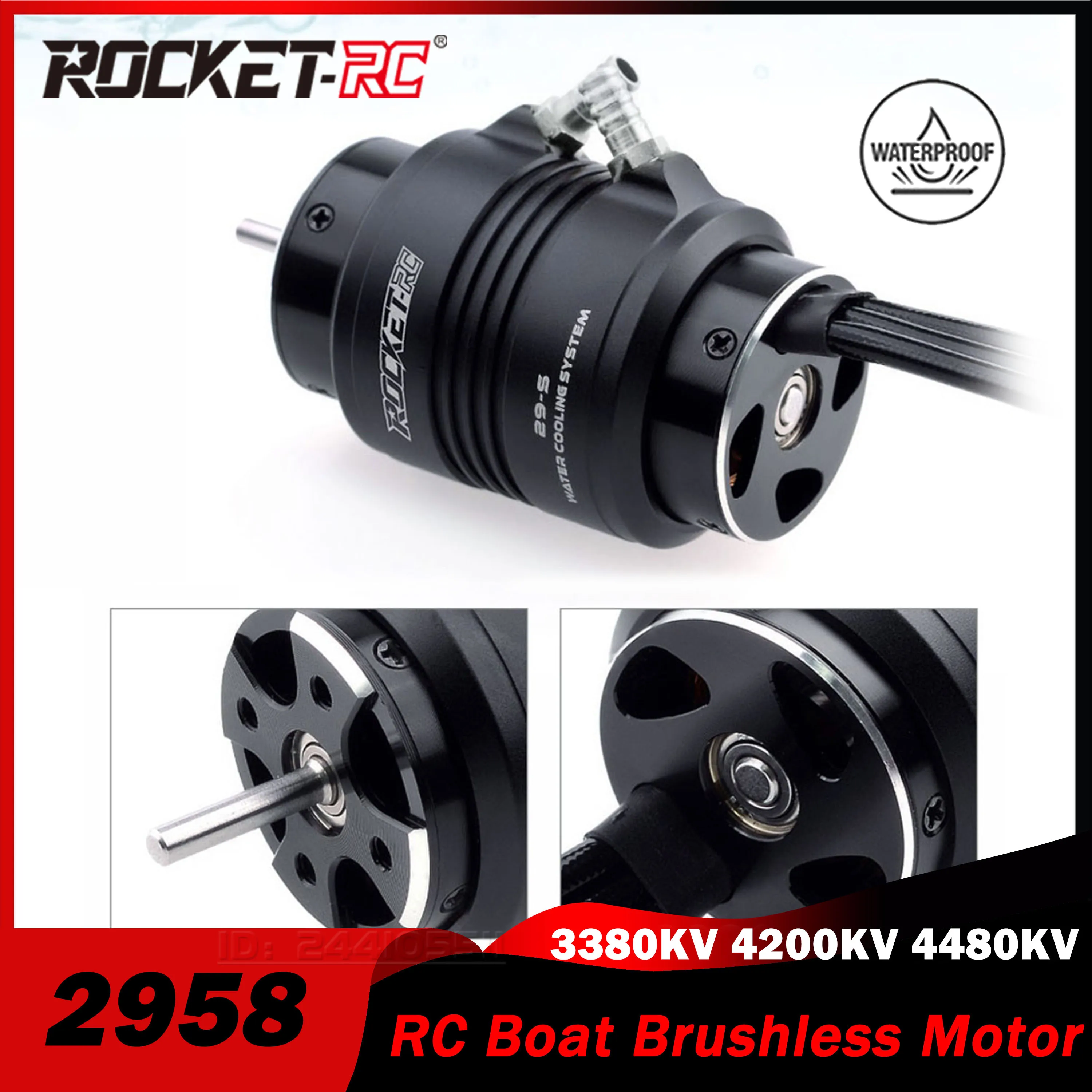 Rocket-RC 2958 3380KV 4200KV 4480KV Бессенсорный бесщеточный двигатель 3 175 мм 29-S Куртка с водяным