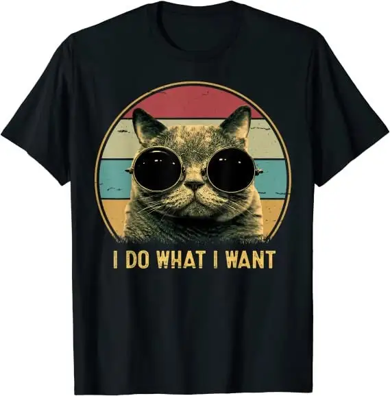 Фото Футболка Cute Sassy Cat Lover I Do What Want for Dads and Moms XS 5XL №1