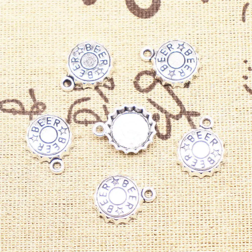 

Beer Bottle Caps Diy Charms Pendants For Jewelry Diy Craft 13X17mm Antique Silver Color 20 Pieces