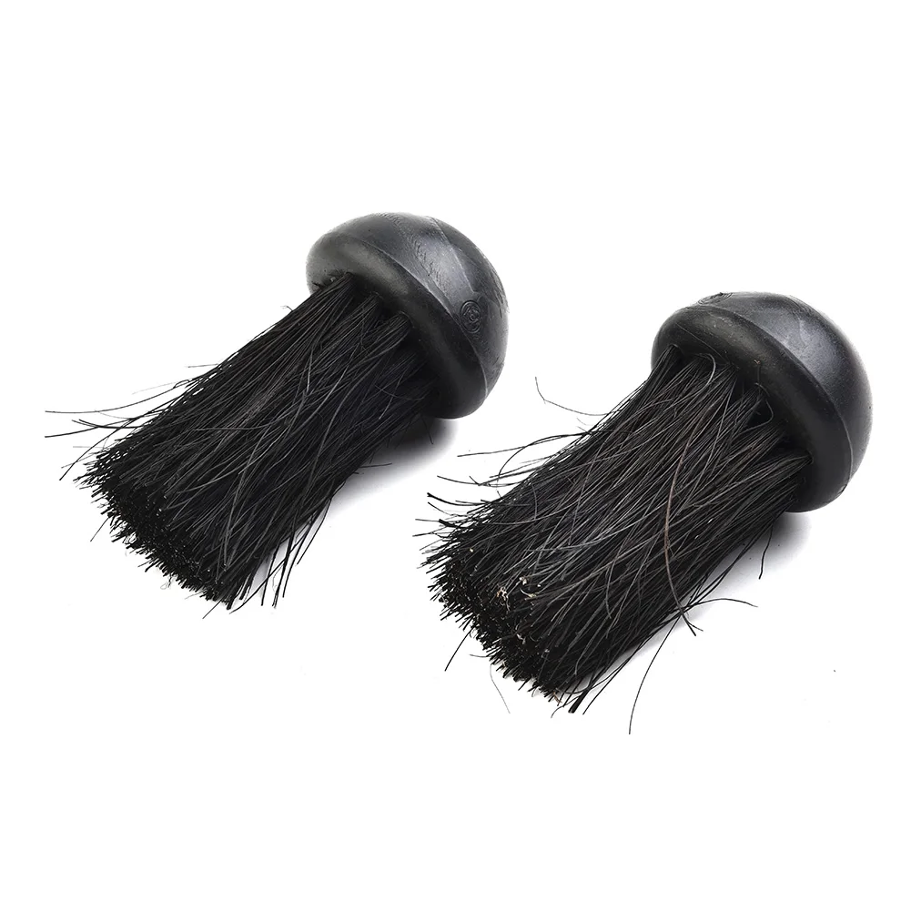 

Hearth Brush Head Fireplace Brush Home Replacement Round 2 Pcs 3/8 Inch Threaded Hole Black Coconut Palm Bristles
