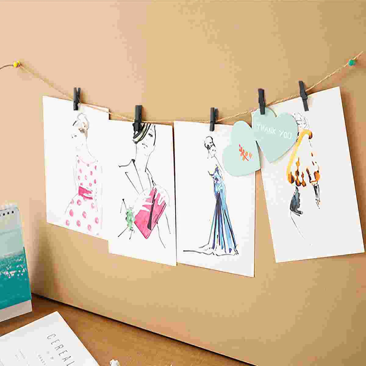 100 шт. мини-натуральные деревянные скрепки для бумаг универсальные зажимы