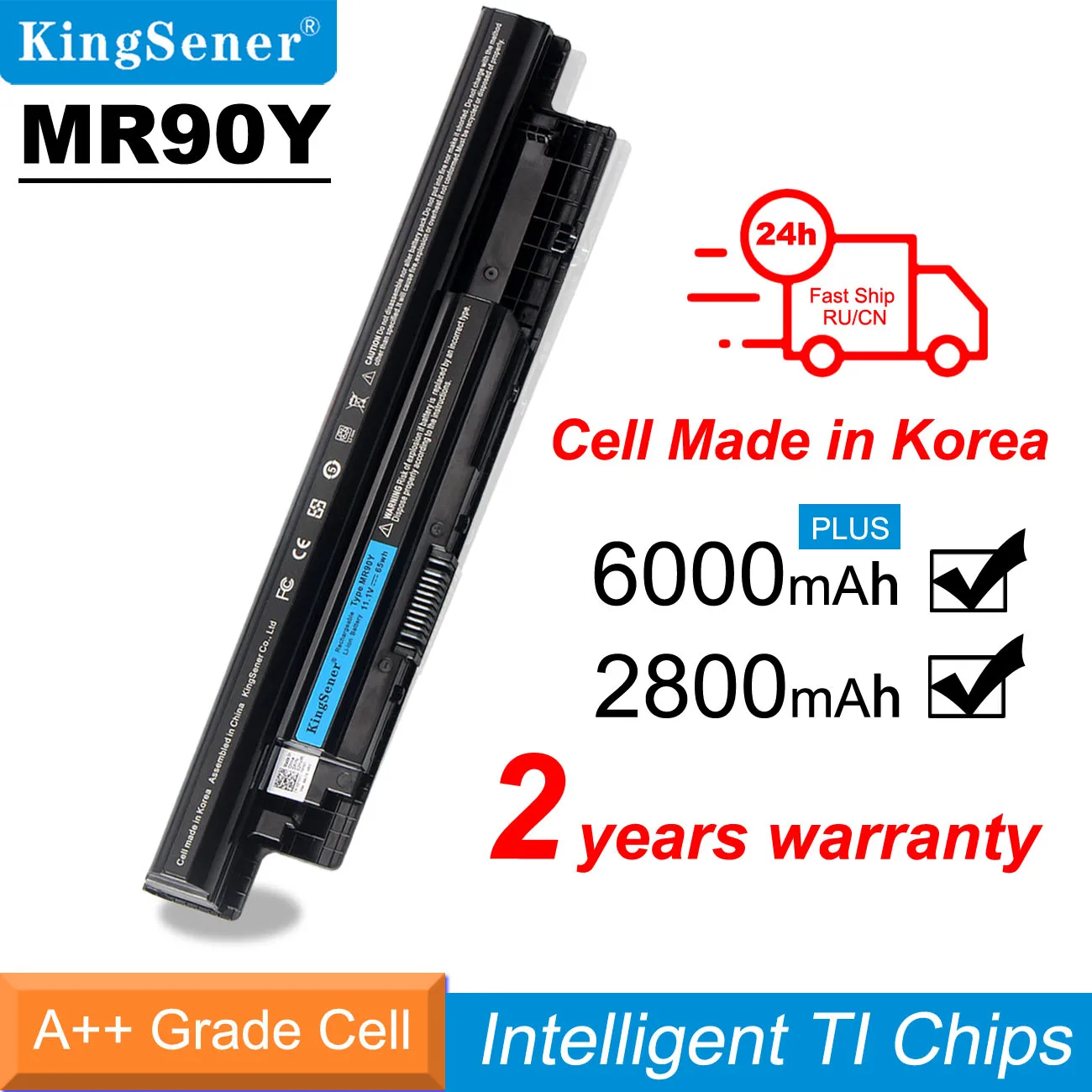 Kingsener-xcmrd Mr90y Bateria do Portátil Coréia do Celular Dell Inspiron 3441 3442 3443 5721 3521 3437 3537 5437 5537 3737 5737 5421