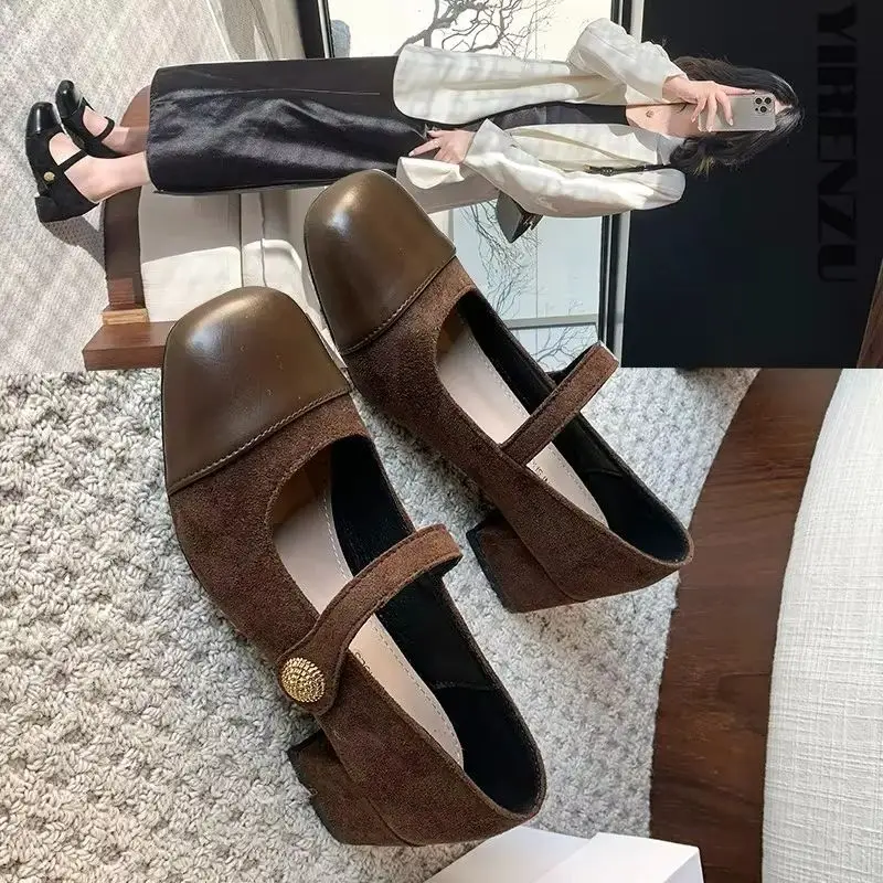 Туфли Marie Janes на высоком каблуке с квадратным носком летние женские туфли мелком