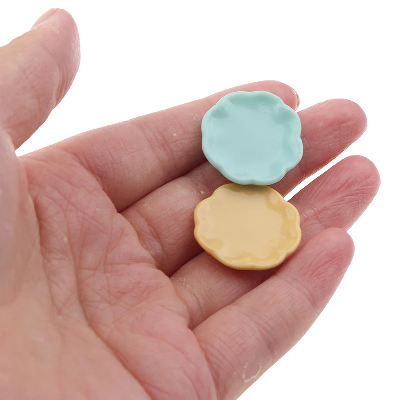 

1Pcs 1:12 Dollhouse Miniature Mini Flower Dish Dinner Plates Model Kitchen Accessories For Doll House Decor Kids Toys Gift
