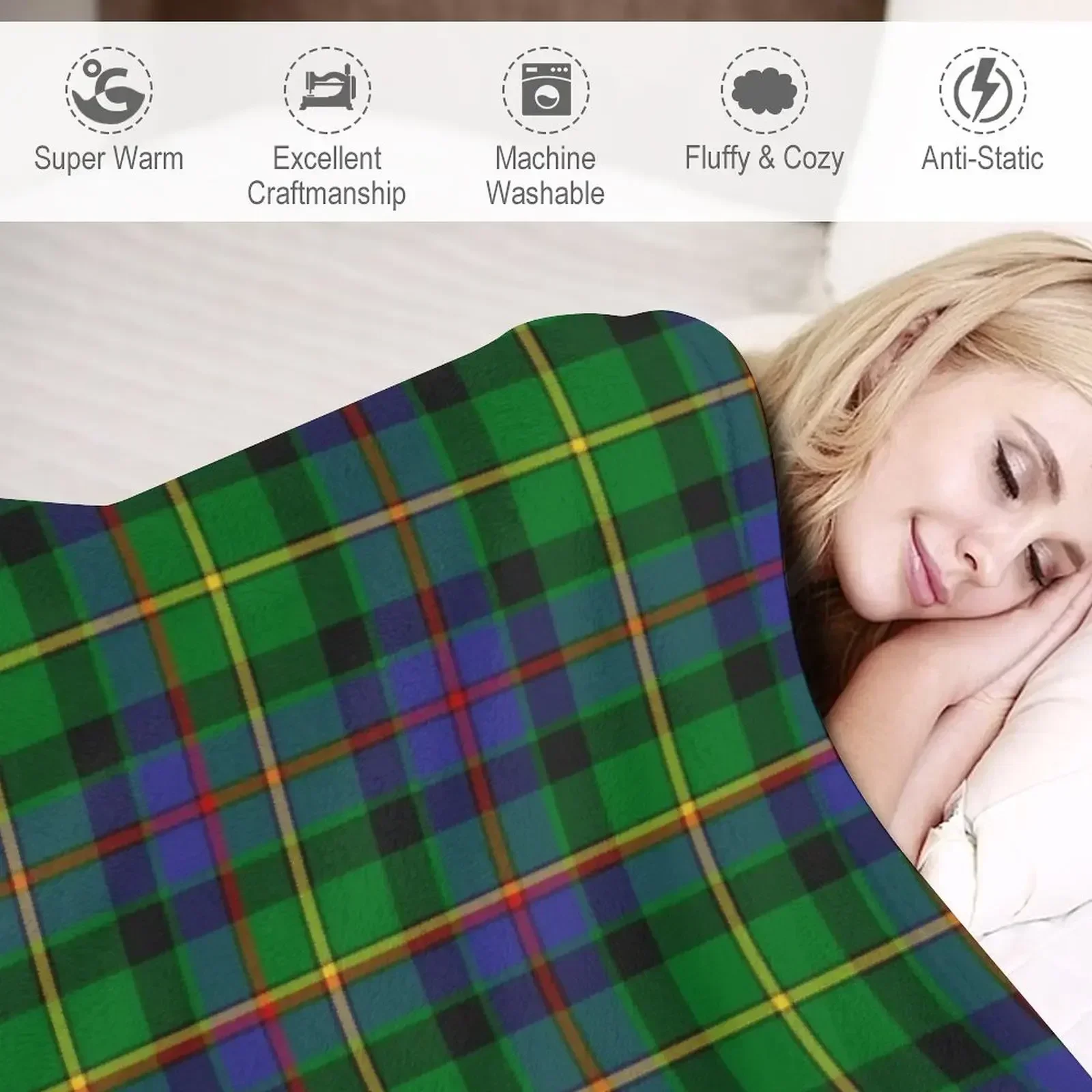 Одеяло в клетку Clan Tait тартан роскошные лохматые одеяла для кровати