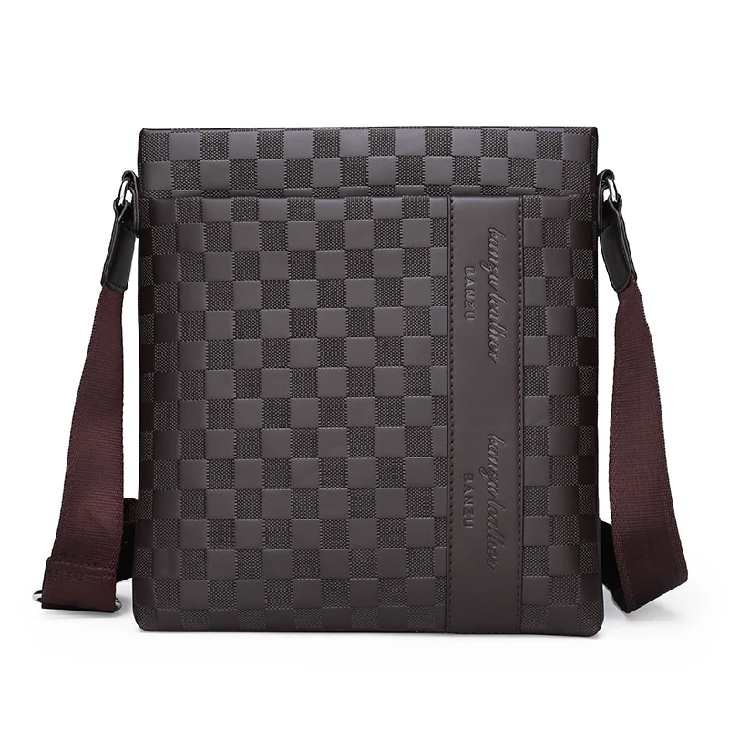 

leather shoulder bag husband Mature Men's designer Bag for mens waterproof messenger bags male handbag Business office Plaid Bag