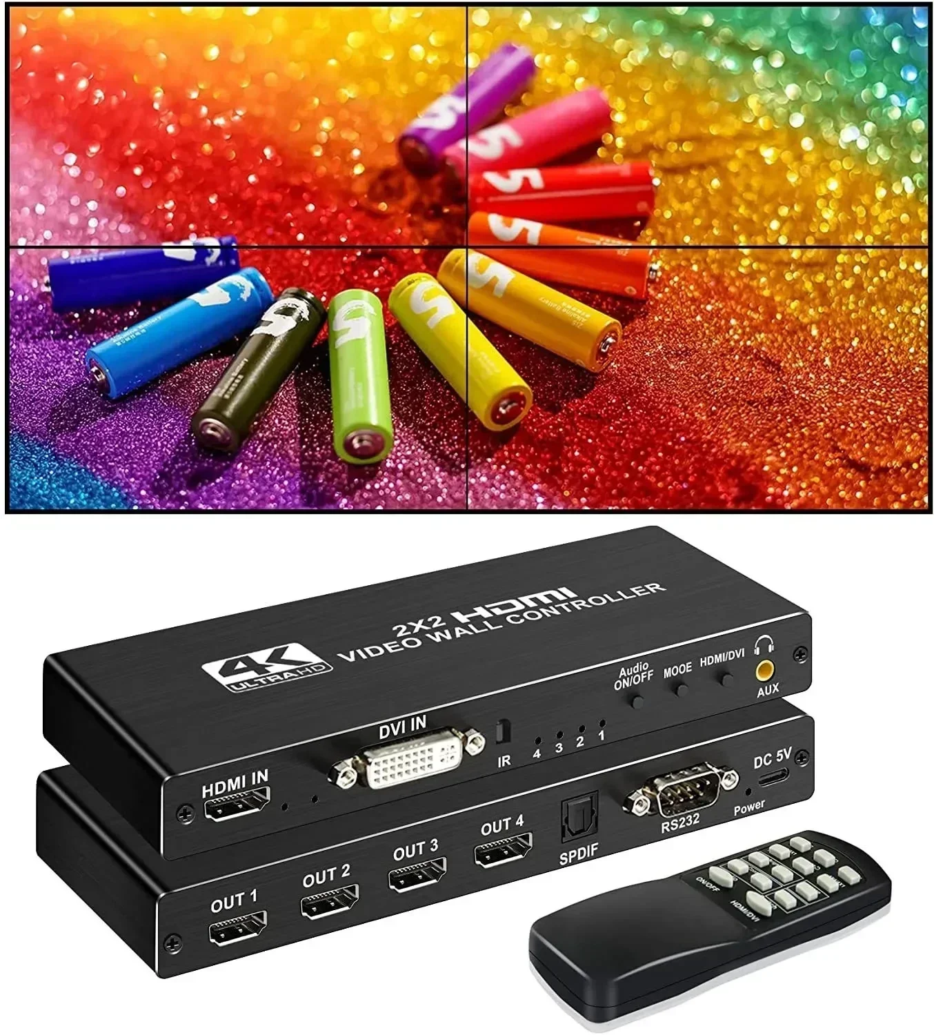 Фото Контроллер видеостены 4K HDMI 3X3 2X3 2X2 Процессор видеостены с несколькими видеоэкранами Процессор ТВ Сварщик ТВ Дисплей для сращивания стен №4