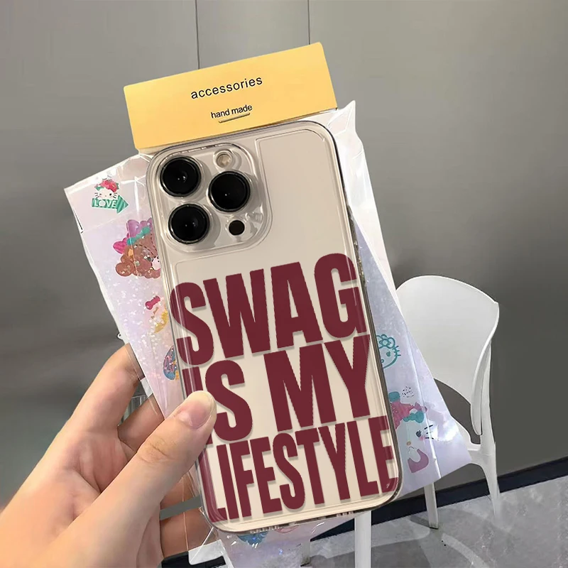 Фото Чехол для телефона Swag Is My Lifestyle для Apple iPhone Air 11 12 13 14 15 16 Pro Max 14 Plus 17 Pro 16e, силиконовый бампер, мягкий чехол №2