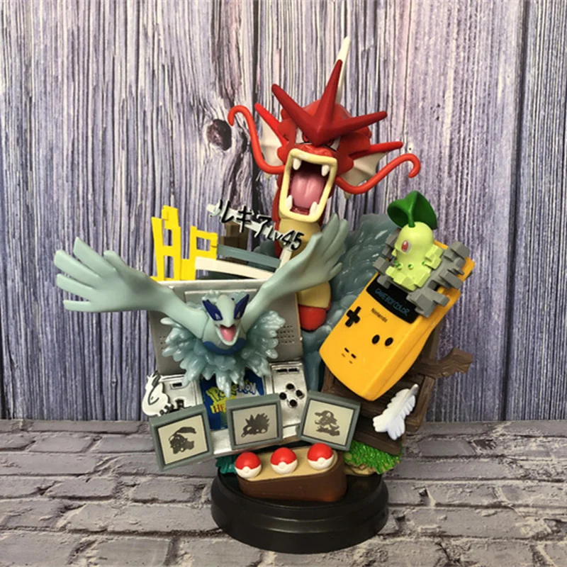 

25cm Hot Pokemon Anime Gyarados Ho Oh Celebi Chikorita Lugia Gameboy Pvc Model Statue Figure Toys Collectable Decorate Kids Gift