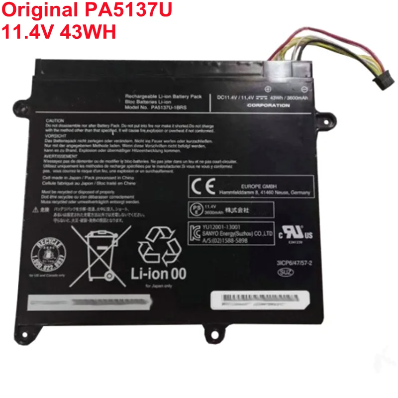 

11.4V 43Wh 6Cell Genuine Original Laptop Battery PA5137U-1BRS For Toshiba Satellite Protege Z10 Z10t-A-13V Notebook PA5137U New