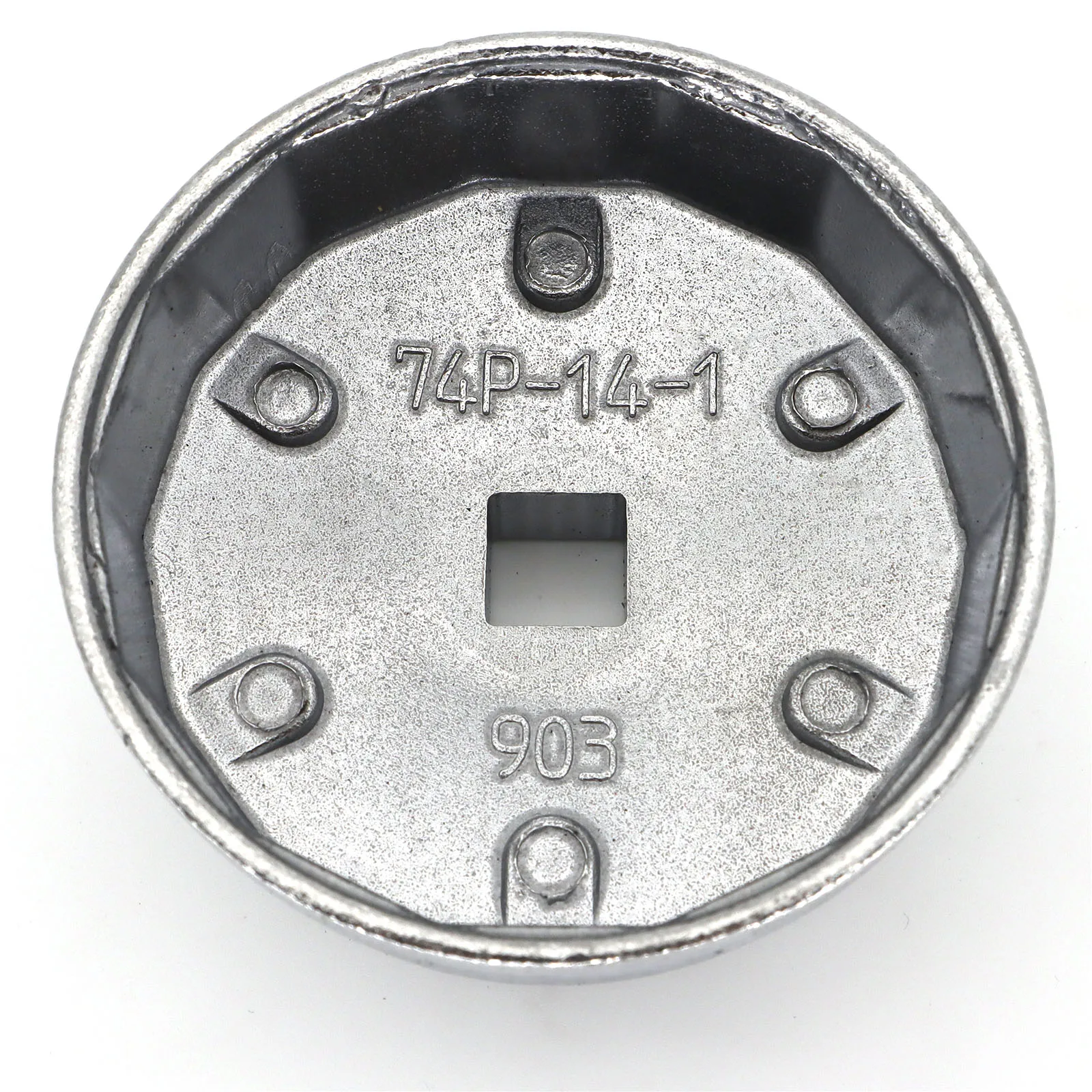 1 Автомобильный торцевой ключ для масляного фильтра серебристый 74 мм x 14