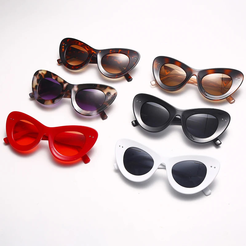 Негабаритные солнцезащитные очки кошачий глаз женские стимпанк Солнцезащитные