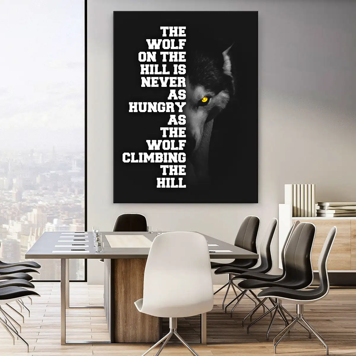 

The Hungry Wolf Motivational Canvas Print Painting Poster Home Decor Office Wall Art Decoration For Living Room Frameless