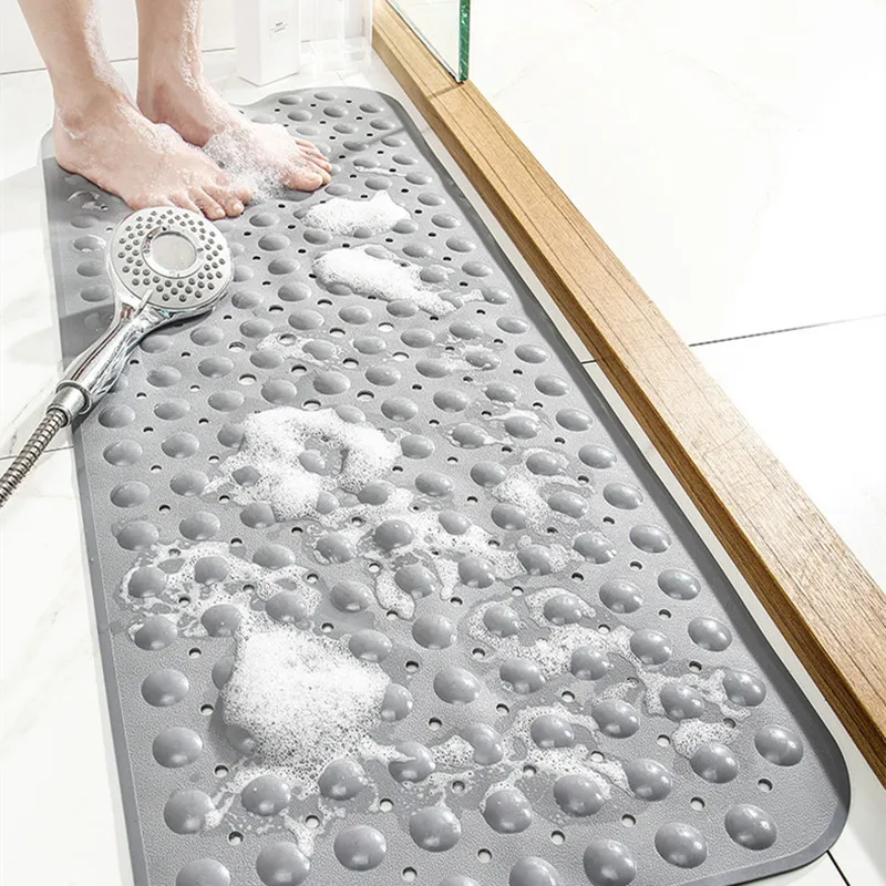 

Bathroom Doormats PVC Long Floor Mat Hotel And Home Suction Cup Massage Feet Non-slip Modern Style Carpet Bathtub Washable Rug