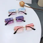 Солнцезащитные очки унисекс, прямоугольные, без оправы, UV400