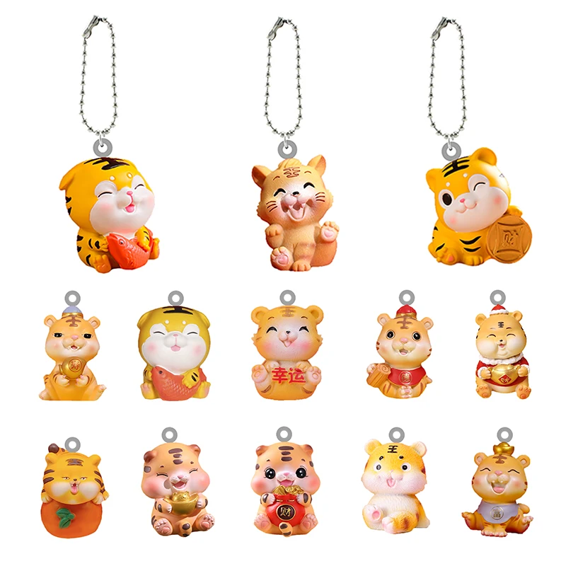 

New Arrival Children Keychain Cute Tiger Shape Keychains Acrylic Doll Flat Pendant Key Chain Gifts for Decoration Jewelrys FLH42