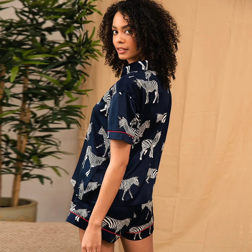 Ladies Silk Toy Story Pyjama Women Short Animal Pyjamas Satin Pj Set Satin Sleepwear Home Wear Summer Teenagers Night Wear