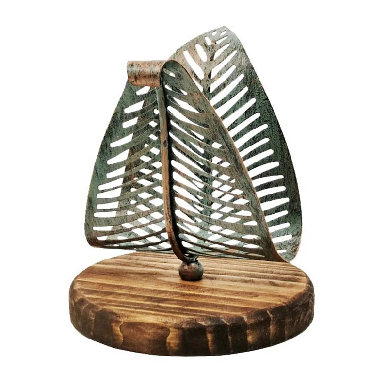 

Retro Leaf Tissue Holder Napkin Holder Metal Home Decoration Hotel Restaurant Desktop Cafe Decoration Gift