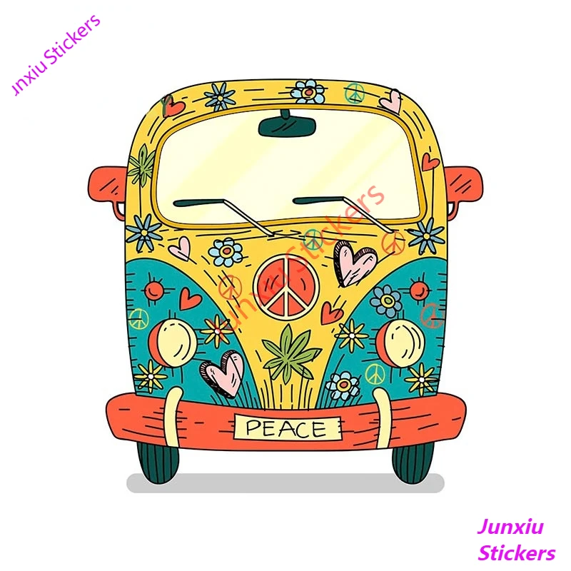 

Peace Hippie Bus Fine Car Stickers Vinyl Material Creative Decal Waterproof Sticker Styling Car Accessories Decoration PVC13cm