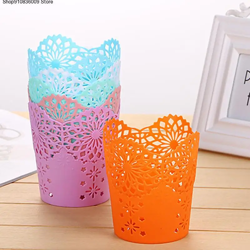 

1PC Flower Plant Pot Makeup Brush Storage Boxes Pen Pencil Pot Holder Container Office Desk Organizer Multifunctional