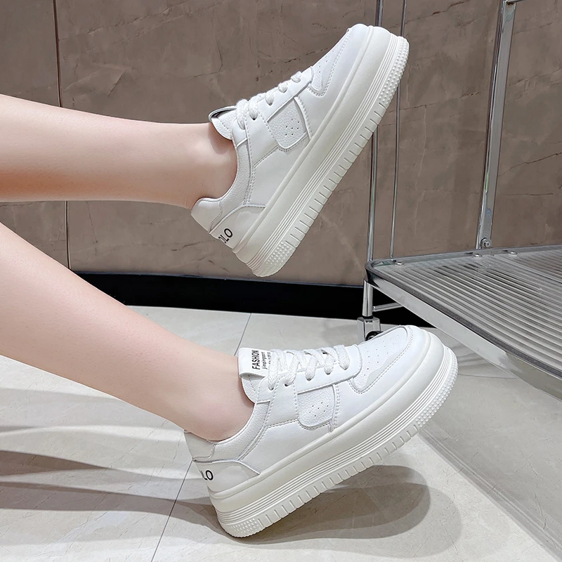 

Women's Shoes 2023 High Quality Female Solid Color Lace Up Women's Vulcanize Shoes Outdoor Breathable Women Sneakers Zapatos