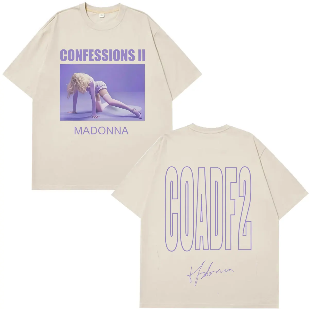 Фото Футболка с принтом Madonna CONFESSIONS II Album Tour 2026, модная футболка для мужчин и женщин, летние свободные повседневные хлопковые винтажные футболки, топы №3