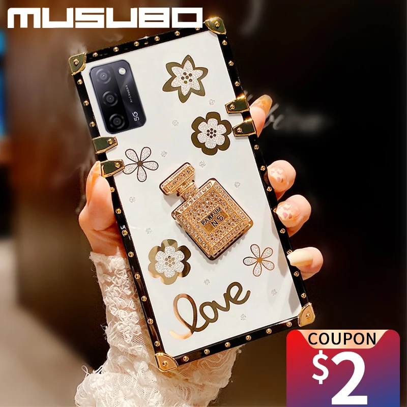 

MUSUBO Square Case For Samsung Galaxy S23 S22 Ultra S20 FE S21 Plus A71 A53 A13 Note 20 10 Funda Woman Luxury Soft Silicon Cover