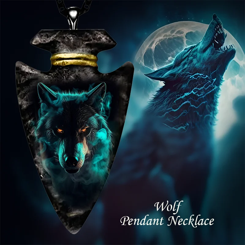 

Men's and Women's Wolf necklace fashion hip hop geometric triangle pendant accessories party anniversary gift
