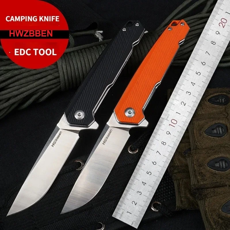 

HWZBBEN J150 Folding Knife D2 Steel Blade G10 Handle Outdoor Camping Tactical Survival Pocket Knives EDC Tools Gift
