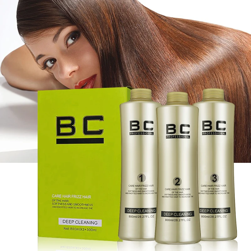 800ml Bio Brazilian Keratin Straightening Treatment Hair Care Straighten Therapy Kit For Hair Sulfate Free Shampoo and Hair Mask