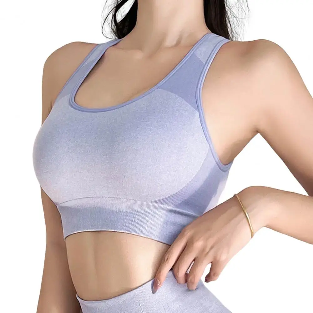 

2022 Underwear Women Sports Bra Push Up Breathable Elastic Intimacy Support Breast U Neck Wide Shoulder Strap Sports Vest Bra