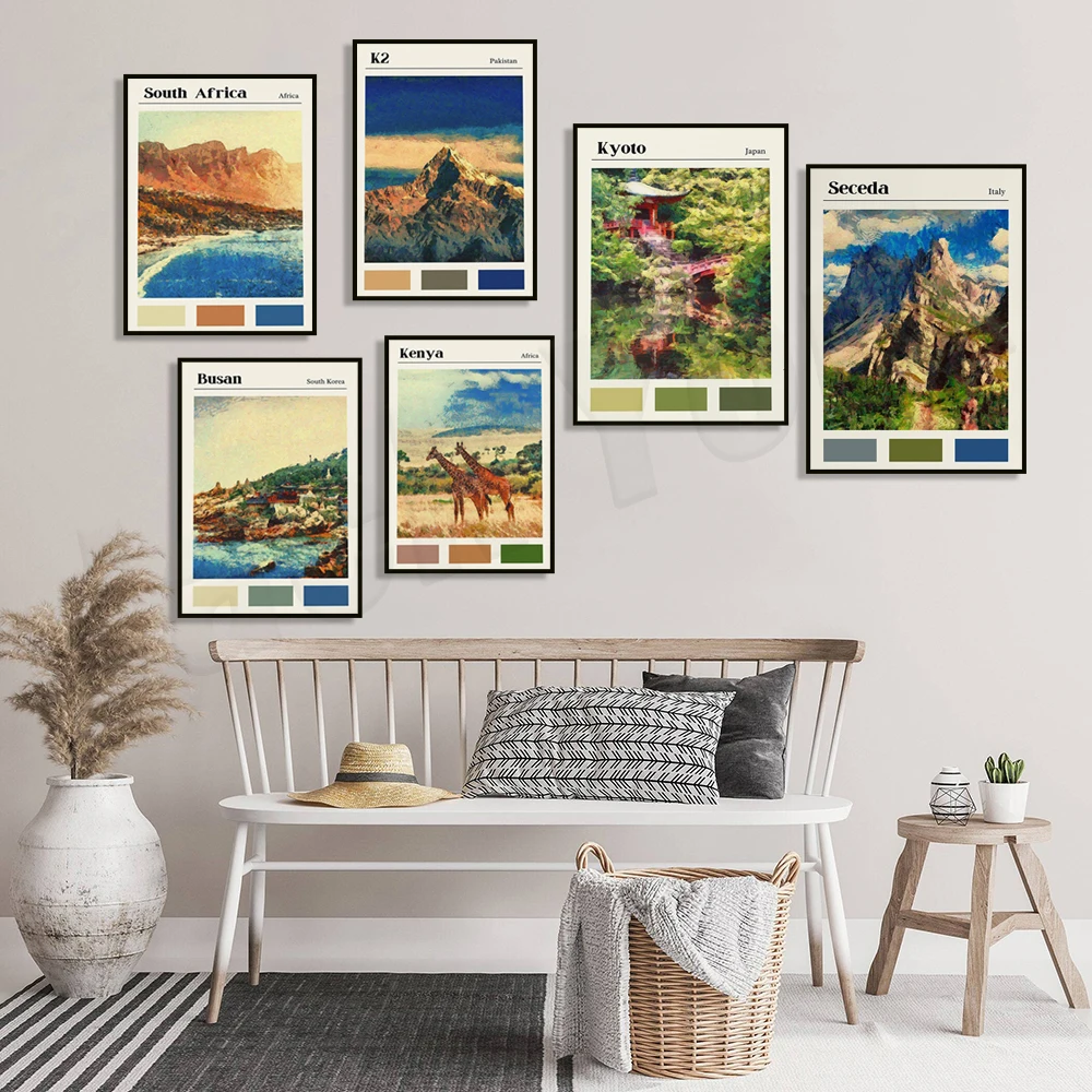 

Seoul South Korea, Kyoto Japan, Mount Fuji, Busan, Osaka, Kenya, Africa, South Africa, Seseda, Matterhorn, K2 travel poster