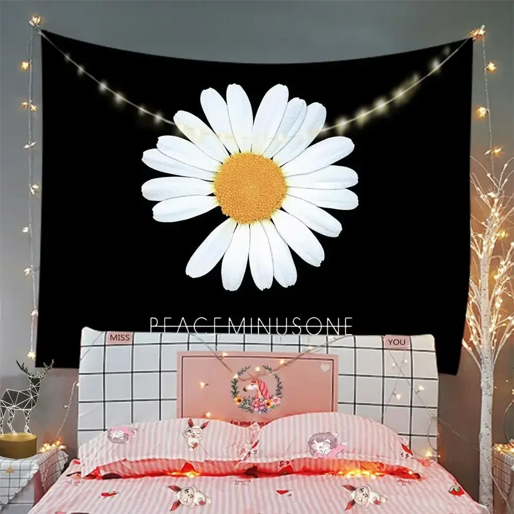 Гобелен на стену в стиле хиппи Подсолнух ведьмахство украшение бохо домашний