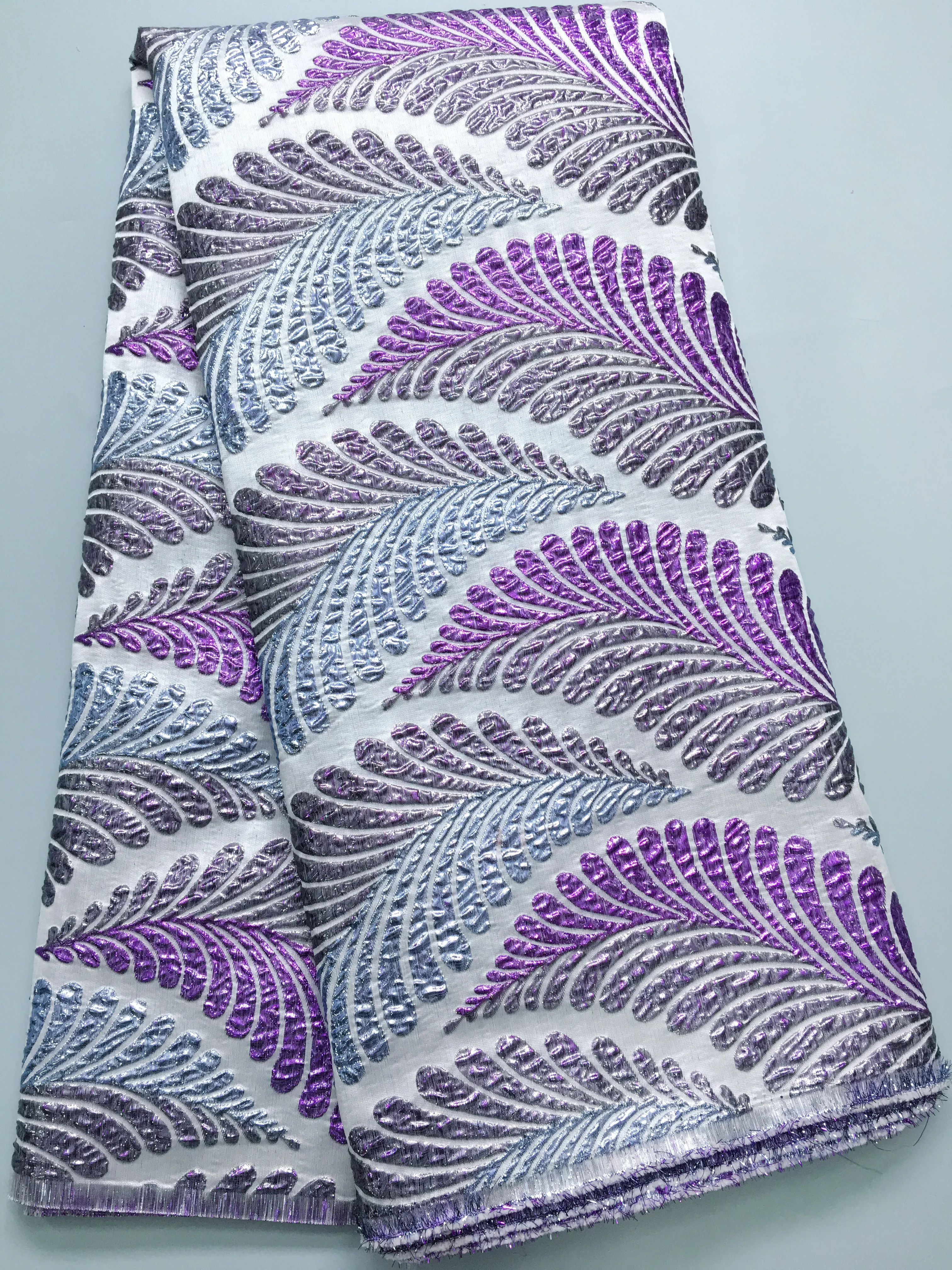 Высококачественная нигерийская жаккардовая парчовая кружевная ткань 2024