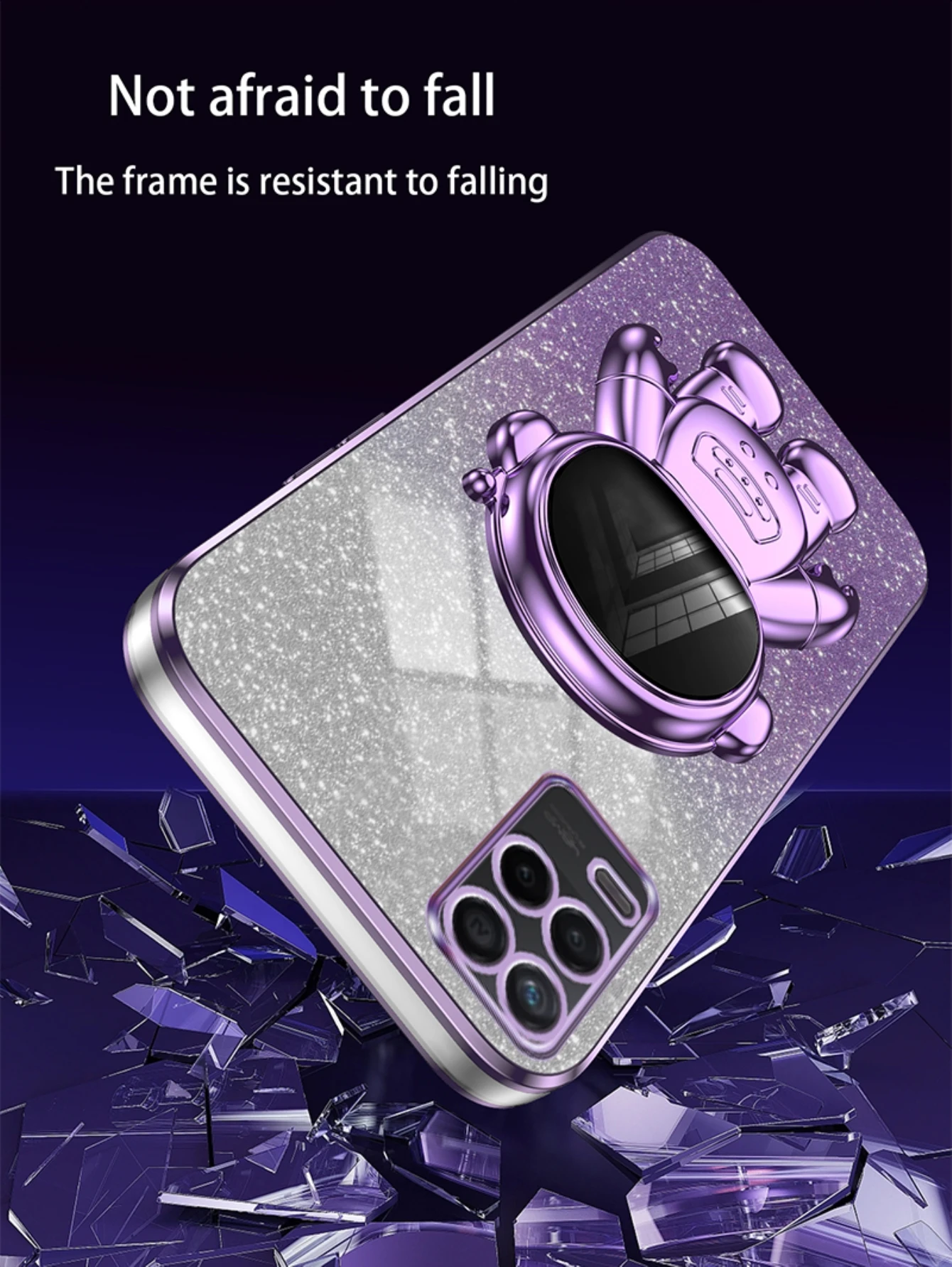 Силиконовая фотовспышка для OPPO A16 A54 A54S A55 4G астронавт складной держатель стойка