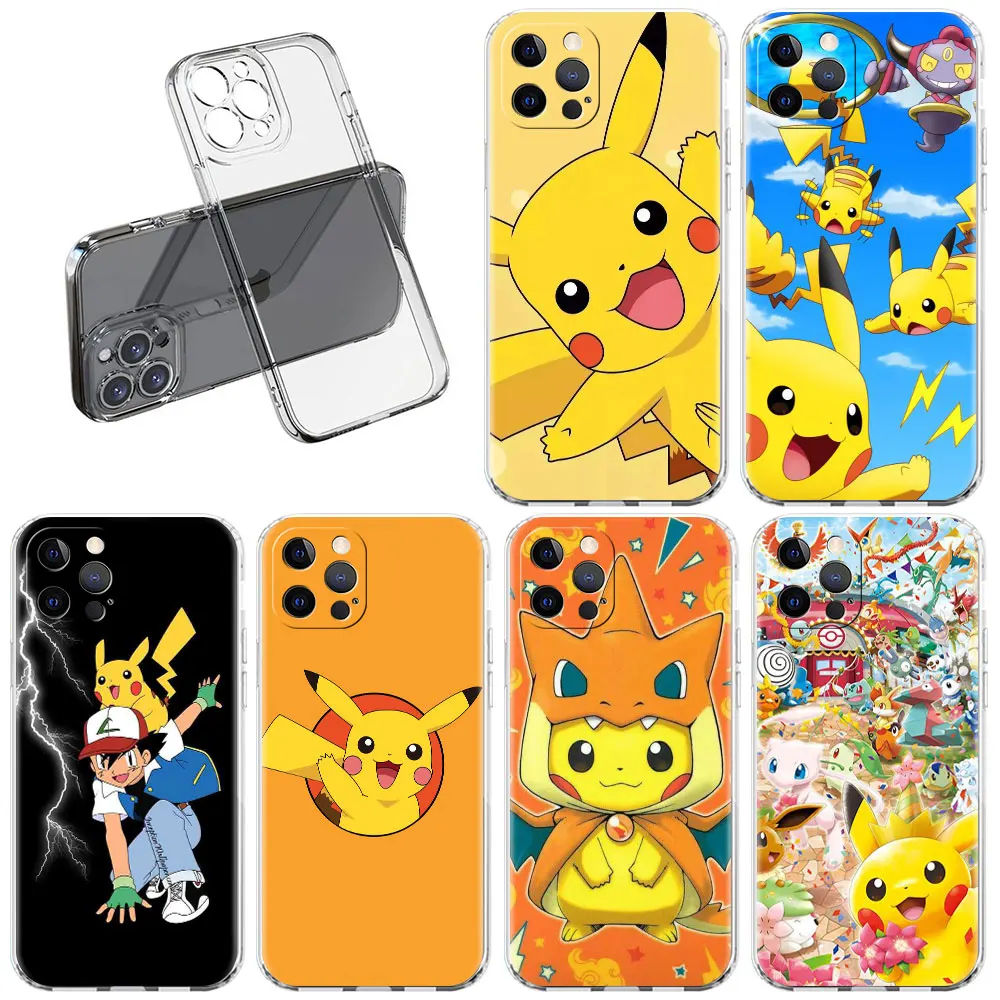 

Clear Case For Apple iPhone 13 Pro 11 12 7 8 Plus SE 2022 XR X XS Max 6 6S Silicone Phone Cover Pokemon