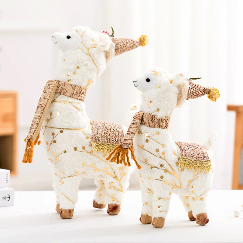 Рождественский снеговик Лось Альпака Тележка Кукольные украшения Отель