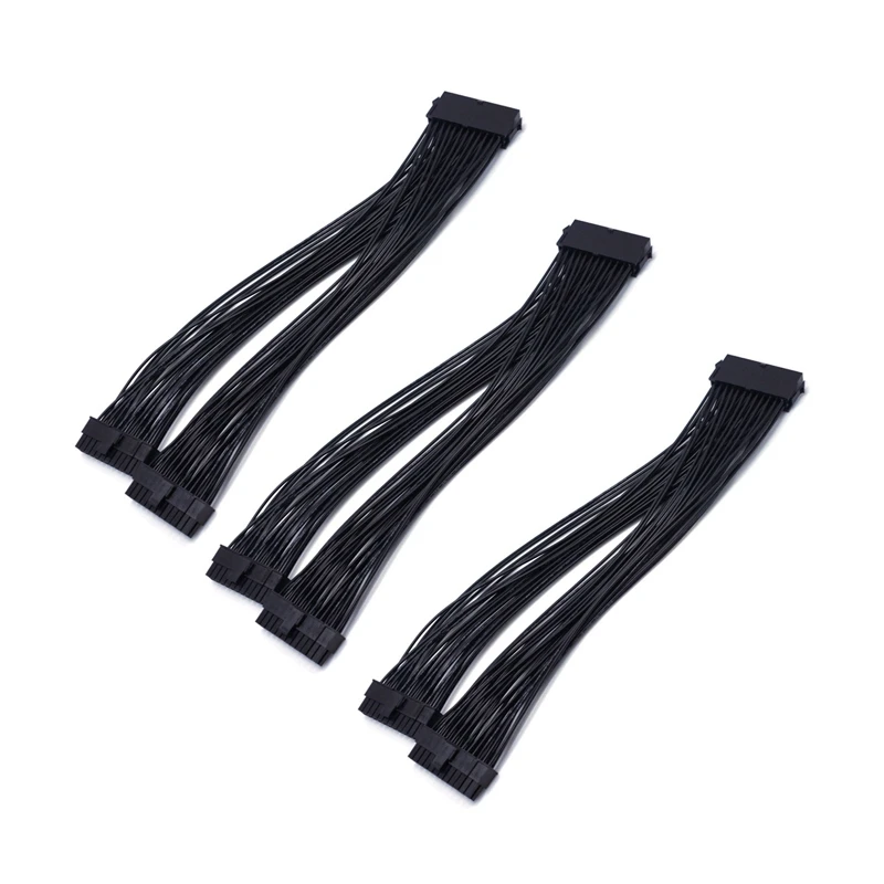 

3X ATX 24Pin 1 To 2 Port Power Supply Extension Cable PSU Male To Female Splitter 24PIN Extension Cable
