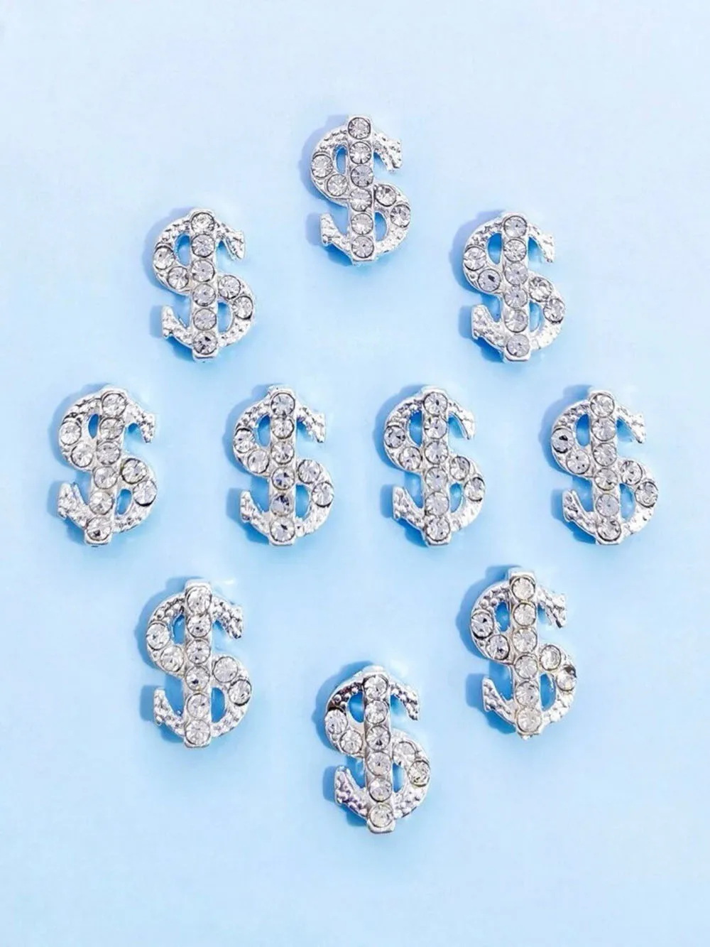 10/20 шт. стразы для украшения ногтей в форме серебряного доллара 20 серебро/золото |