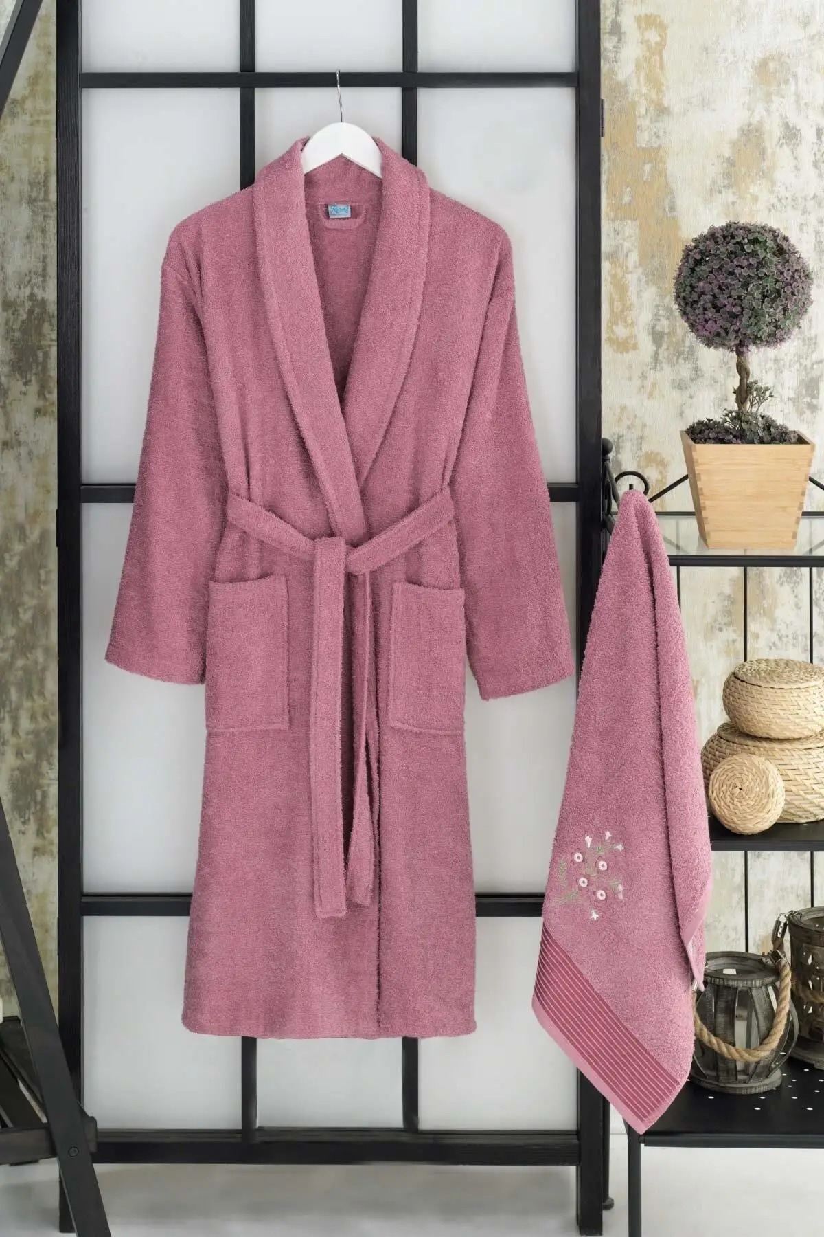 Towel Bathrobe Set of 2 - Bath Towels, Hotel Bathrobes, Hand and Face Towels, 100% Cotton, Bath Products