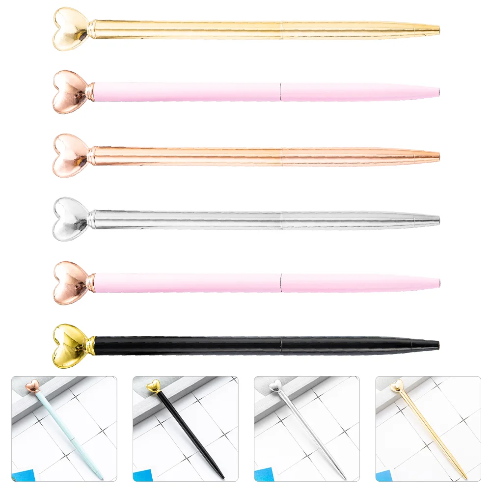 

6Pcs Metal Rolling Portable Metal Beadable Pens Ballpoint Pen Ballpoint Pens for Writing Home Kids School
