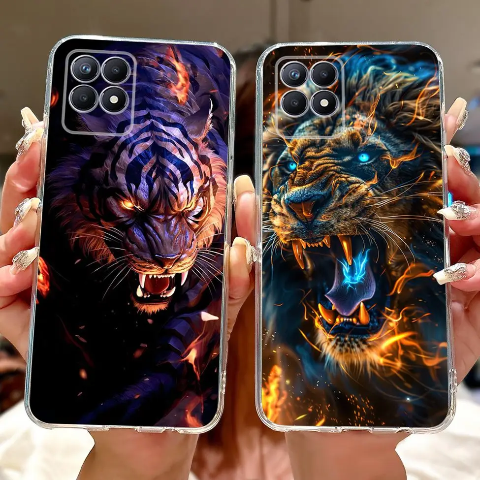 Фото Прозрачный чехол для Realme 8i, чехол RMX3151, роскошный чехол с бабочкой и цветами любви, крутой окрашенный чехол для телефона Realme Narzo 50 RMX 3286, чехол №4