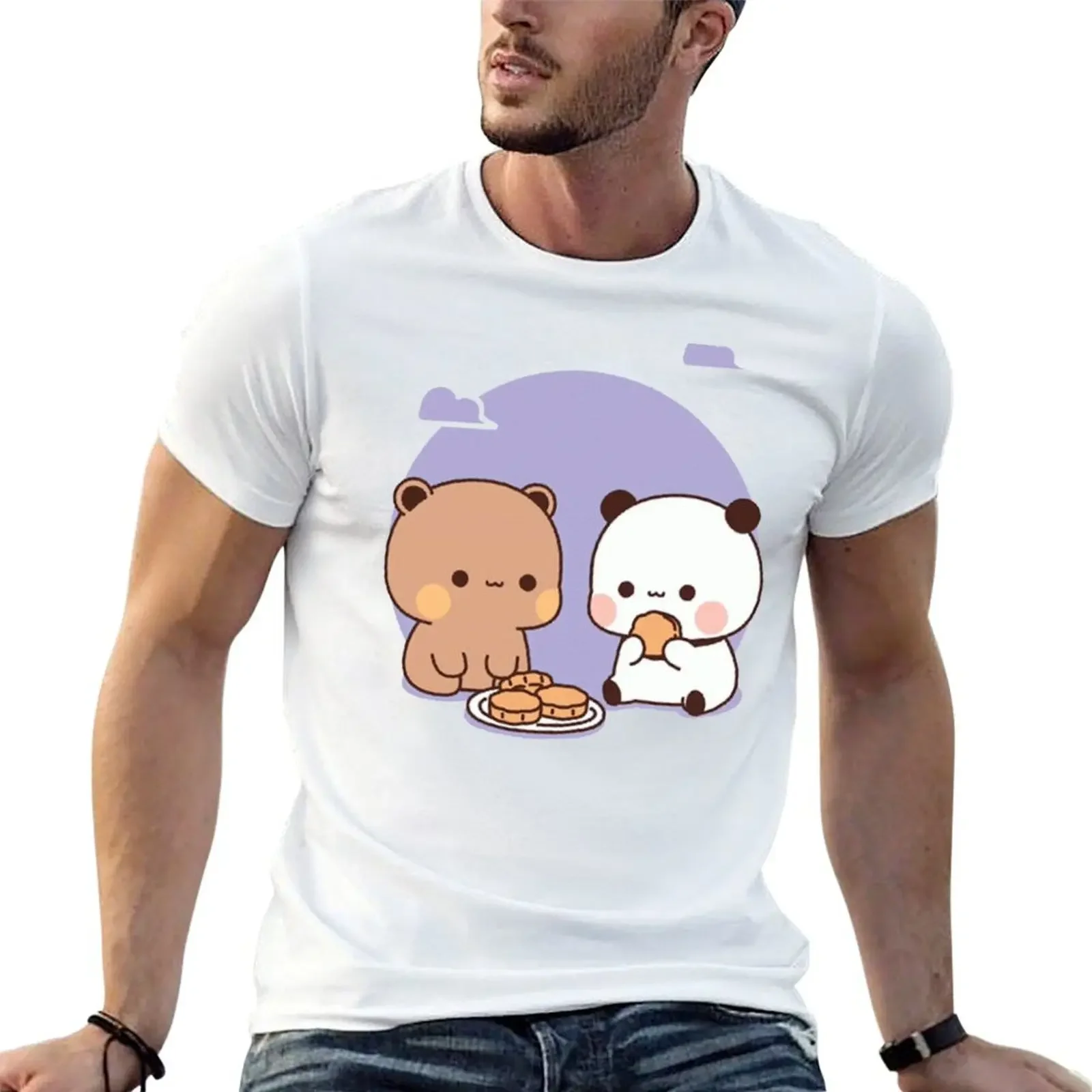 Футболка с изображением панды и медведя Брауни футболки рисунком рэпера